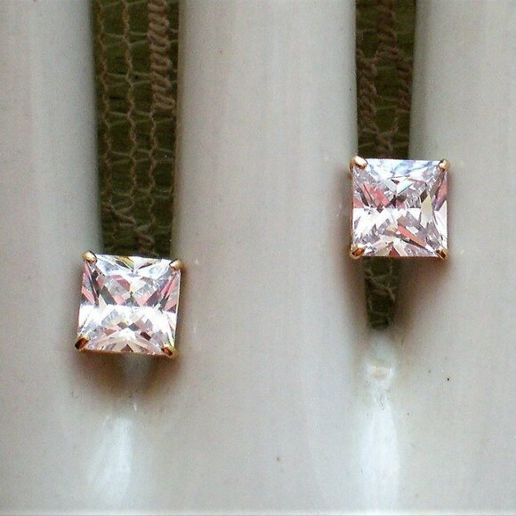 NEW Designer Alexa & Tori 14K Yellow Gold 3.5CT Created Diamond Stud Earrings P